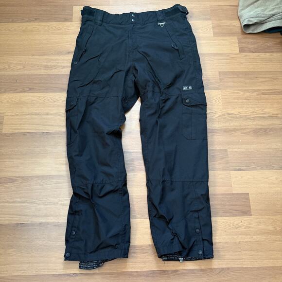 Men's Ocean and Earth Black Fleece Lined Snowboard Ski Snow Winter Pants Sz XL - Picture 1 of 8